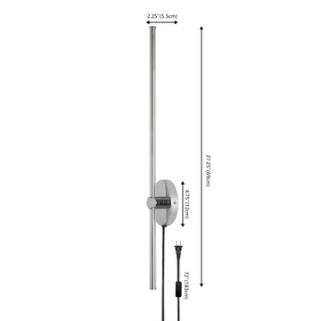 Anton 27.25" Modern Minimalist Iron Adjustable Bar Integrated LED Plug-In Sconce